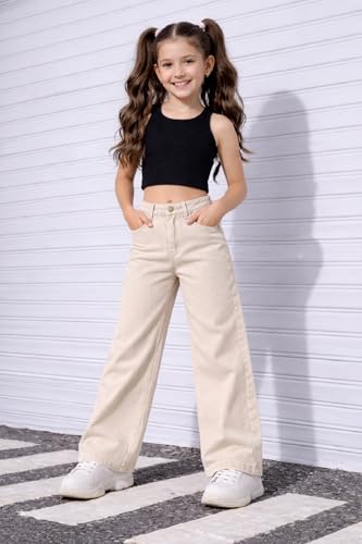Image of ADBUCKS Stretchable Denim Fabric High Rise Straight Fit Jeans for Girls