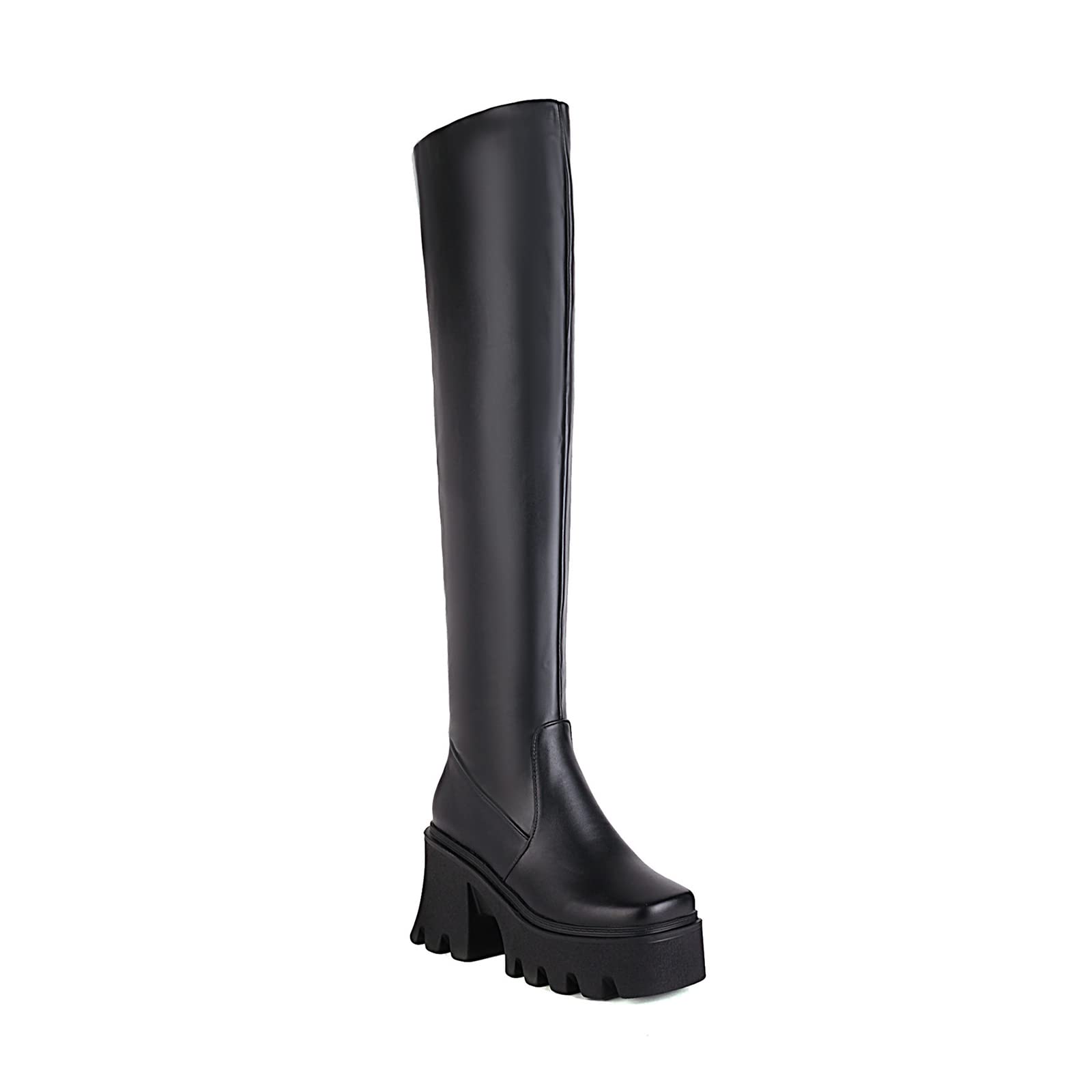 Cuissardes en Cuir Sexy Plateforme sur Les Bottes Au Genou Bottes De Fête