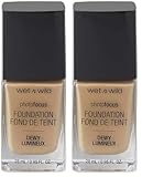 Wet n Wild - Photo Focus Foundation DEWY - Base Ligera, Hidratante y Supernutritiva para Pieles Normales y Secas - Atenúa las Imperfecciones y Minimiza los Poros - Vegano - Golden Beige - 1 Unidad