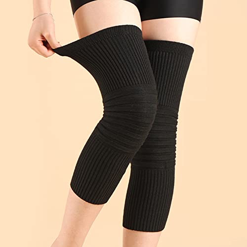 Image of Cashmere Wool Knee Brace Pads Unisex Winter Warm Thermal Knee Warmers Sleeve Soft Leg Warmers