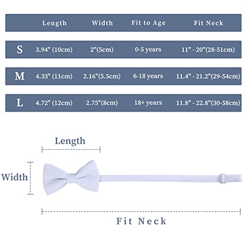 Image of WELROG Classic Pre-Tied Bow Tie for Children & Adults Solid Color Adjustable Bowtie