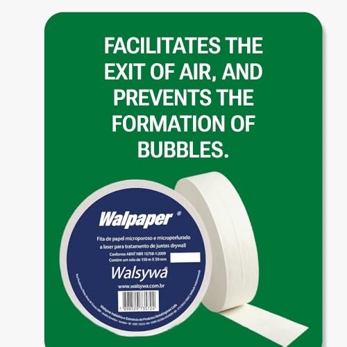 Image of Walsywa Drywall Paper Tape Finishing - Walpaper 50MM x 150M 130G /M2 (1-Pack, 50MM x 150M)