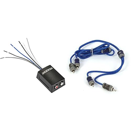 Kicker 46KISLOC2 K-Series Stereo Line-Output Converter w/Remote Turn-On Output & 46KI21 1 Meter 2-Channel Signal Cable