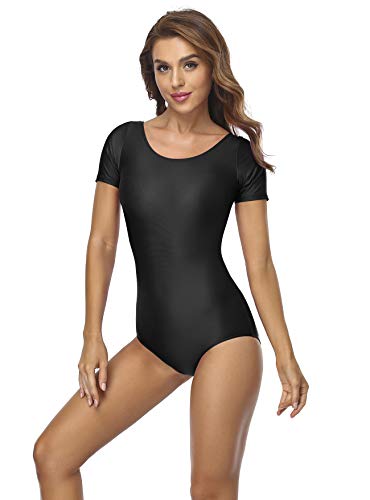 Image of speerise Womens Spandex Dance Leotard Short Sleeve