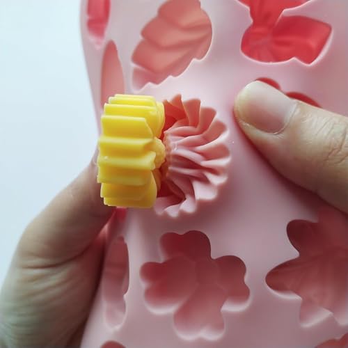 Image of 18 Cavity Flower Leaf Silicone Mould for Chocolate Candy Mini Cakes Butter Cupcake Muffin Sugarcraft Jelly Gummy Cookie Brownie Dessert Soap Candle Wax Ice Cube Tray Clay Resin Making Mold