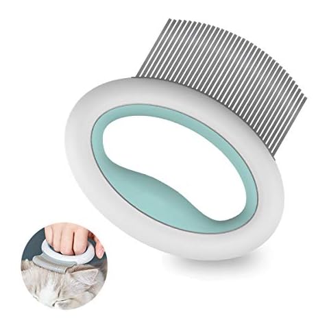 Cat grooming brush and dog grooming brush, pet comb Cat Brush for Removing Loose Undercoat, Cat Massage Comb, Flea Comb for Cat (Green) Cover