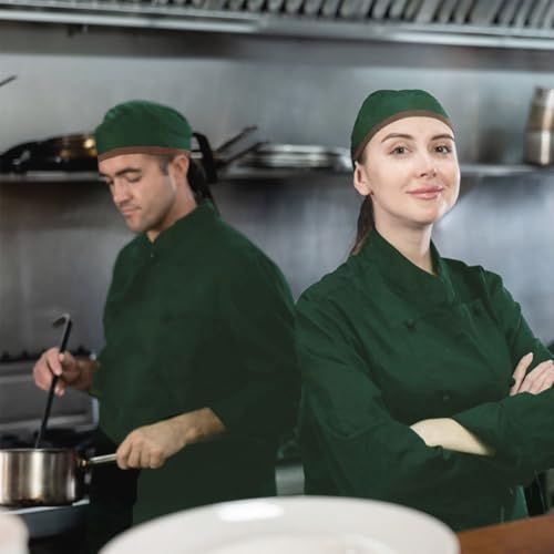 Bandana Verde Couro Marrom Chapeu Cozinha Touca Ajustavel