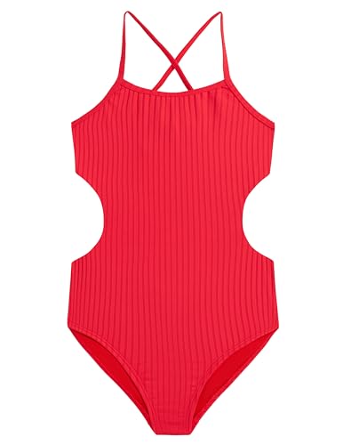 Image of Kanu Surf Girls' Amelia UPF 50 Double Cut-Out Banded One Piece Swimsuit