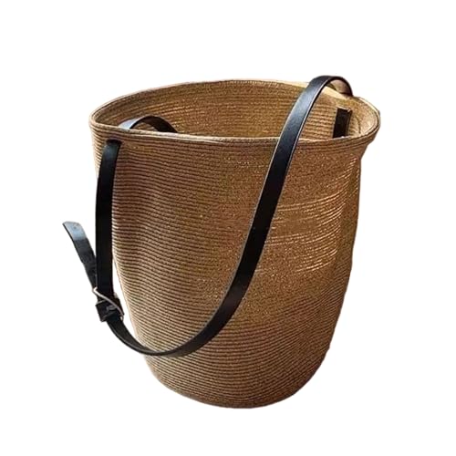 Women Straw Bag Handwoven Shoulder Bag Top Handle Handbag Beach Bag Japanese Styles Bucket Bag Shopping Dating Bag4