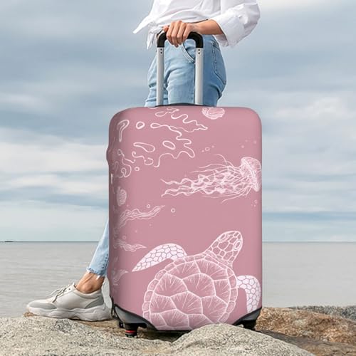 Sea Turtle Jellyfish Coral Suitcase Cover Fashion Luggage Covers Anti-Scratch Elastic Lightweight Protector For Travel Outdoor Small4
