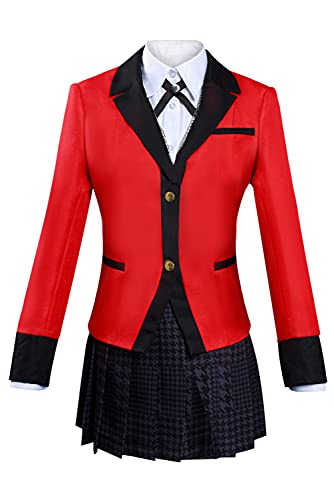 Brehiay Kakegurui Cosplay Uniform Costume Yumeko Jabami Outfit Dress School Skirt Full Set