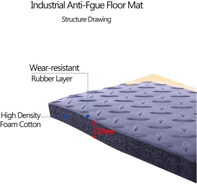 Tapis de sol anti-fatigue industriel antidérapant 20mm en vinyle éponge robuste - 3