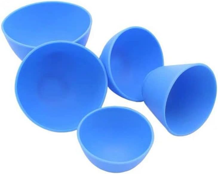Miniatura 3 de Lab - Cuencos flexibles de goma de alginato para mezclar, pequeñosmedianosmedianos (azul claro)