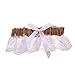 BCP Burlap and White Lace Bowknot Bridal Wedding Garter
