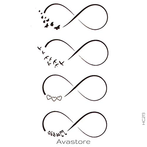 Tatouage Temporaire Femme INFINI Papillon Oiseaux Cœur Musique Tatouage Éphémère Femme INFINI- AVASTORE
