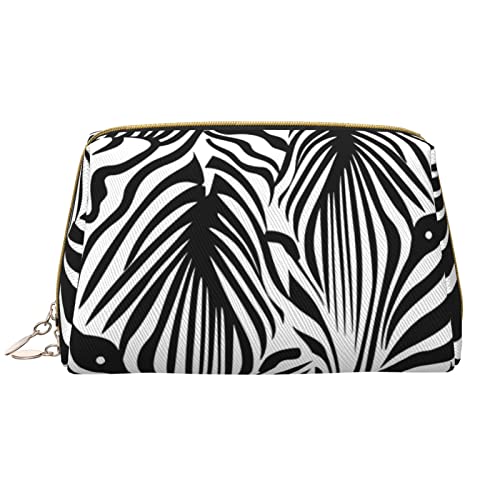 Trousse de maquillage grande capacité motif zèbre pour femme