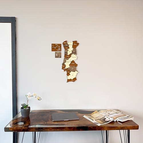 Carte du Portugal en bois 3D, le cadeau pour un ami portugais ou voyageur