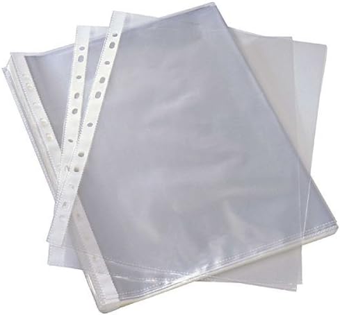 Datasafe100 x Datasafe A4 Strong Transparent Poly Punched Pockets Sleeves Wallets