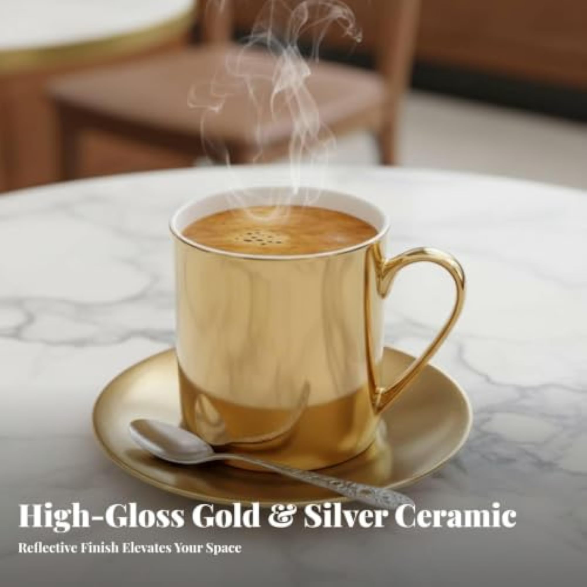 Ceramic Gold-Plated Decorative Plate, Elegant Gift