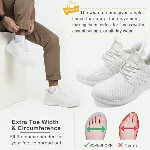 Image of Hands Free Slip On Shoes for Men Walking Casual Sneaker Arch Support Memory Foam Mesh Light Cushioning Fashion Breathable Stylish Black White Tan Grey