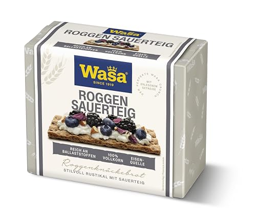 Wasa Knäckebrot Roggen Sauerteig 235g | Langjährige Backtradition, die man schmeckt, 96% Roggenvollkornmehl