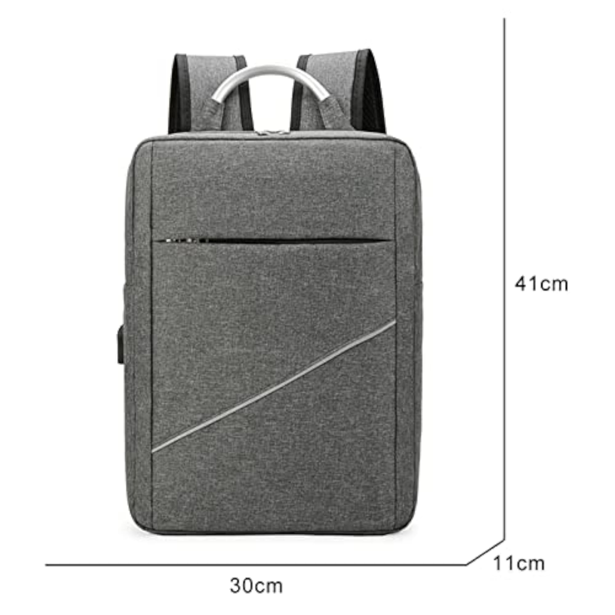 Men's Solid Color Laptop Rucksack, Simple Design