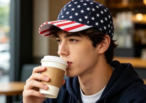 Image of FGSS Patriotic Baseball-Caps USA-Flag Hat Unisex 4th-July Baseball Hat