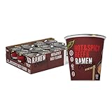 RAMEN EXPRESS Hot & Spicy Beef Flavor Ramen Cup Noodle, 2.25 Oz Each (Pack Of 12) | Animal-free Ramen Noodles | All Plant-based | Made in U.S. with finest American flour