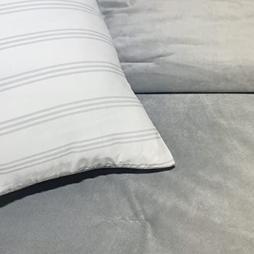 Shalala Velvet Comforter Sets Queen Size,Stripe Quilting Lightweight Queen Comforter Bedding Set,Cozy Soft Bedding Reversible Bedspread,Grey Luxurious Coverlet For All Season(Gray,5Pcs,Full/Queen) #TOP5