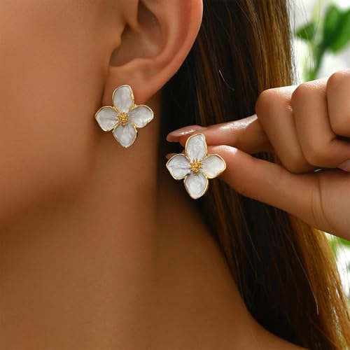Gold Flower Earrings for Women Flower Stud Earrings Floral Statement Spring Earring Spring Dresses for Women 20252
