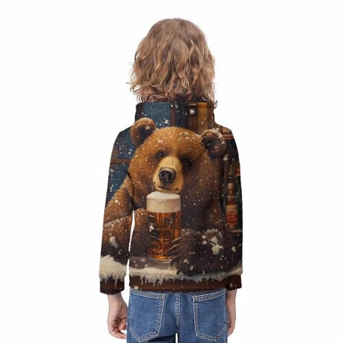 Pulls chauds à capuche Bear's Winter Brew idée cadeau ado 13-15 ans 3D - 4