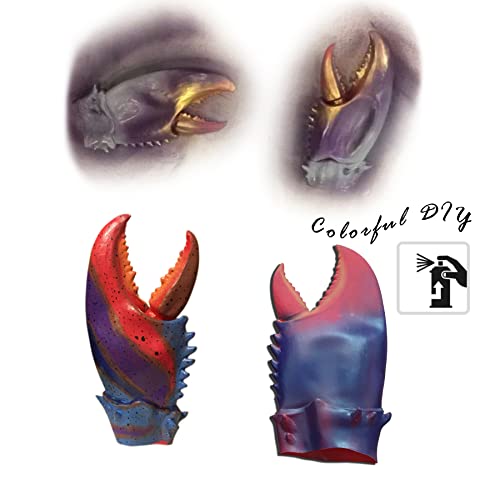 Funny Crazy Crab Hat With Claws Antenna, Latex Giant Crab Claws Gloves Mitt Kit, Crab Costume Props Hat Set Red, One Size #TOP4