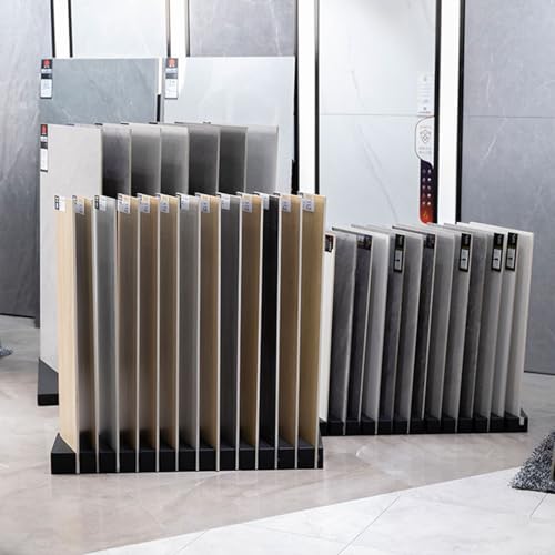 Présentoir de carrelage vertical pour aménager une matériauthèque d'architecte