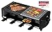 Produktbild SAVOIE RG83N 2in1 Raclette-Grill/Steingrill für 8 Personen, Partygrill mit Natursteinplatte, zum Grillen und Überbacken (Fleisch, Fisch, Gemüse), Grill Antihaftbeschichtet, 8 Pfännchen, starke 1200W
