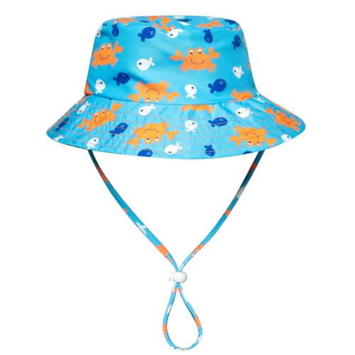 Toddler and Baby Boys\' 3-Piece Swimsuit Trunk Rashguard Set Sun Hat Swimwear Bathing Suit Sunsuit Swim Shirt Set Crab 18-24 Months
