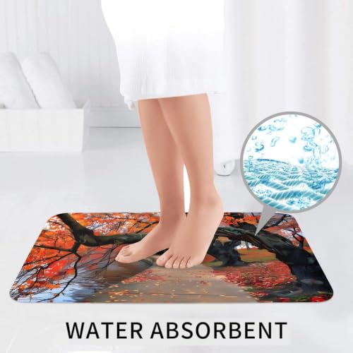 Alfombras de baño de poliéster bien elaboradas estilo Tree in The Fall 7