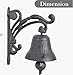 Z metnal Rustic Vintage Wall Mounted Dinner Bell - Decorative Cast Iron Metal Hanging Door Bell with Hook for Porch, Garden & Home Entryway, Rope Include