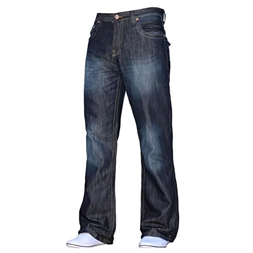 BNWT Ny Bootcut för män utsvängd stor king storlek breda ben blå denim jeans hela midjan