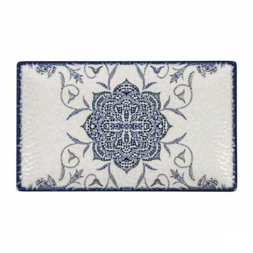 La Mediterránea Fuente de Cocina Rosetta Porcelana Rectangular 25,3 x 15 x 1,8 cm (18 Unidades)