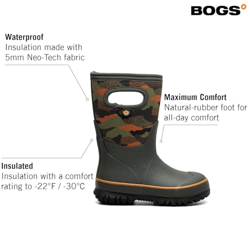 Image of BOGS Grasp Kids Waterproof Rain Boots, Insulated Winter Snow Boots