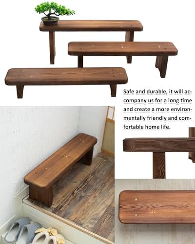 Outdoor Waterproof Wooden Garden Bench Chair - Sunproof, Available in 60/90/120/150cm Lengths, 20cm Width, 15/25/35cm Heights - Ideal for Entrances & Flower Stands