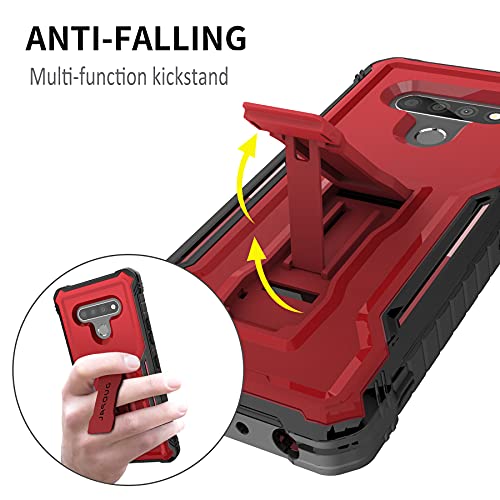 Duopal For Lg Stylo 6 & Lg K71 Case, Military Grade Protection Shockproof Case With Tempered Glass Hd Screen Protector And Kickstand Compatible With Lg Stylo 6 & Lg K71 Phone 6.8 Inch (Red) #TOP4