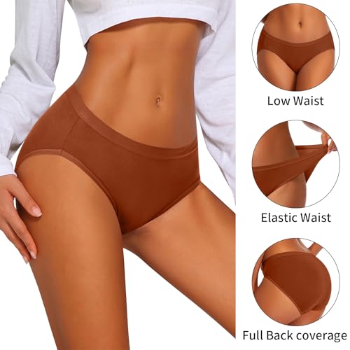 Image of Eiggam Women's Cotton Bikini Panties,High-Cut Full Coverage Stretch Cool Underwear for Women