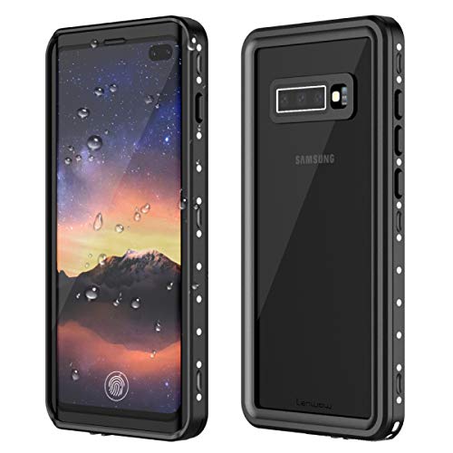 Lanwow for Samsung Galaxy S10 Plus Waterproof Case, Galaxy S10+ Case IP68 Certified Built-in Screen Protector Full Body Protect Shockproof Waterproof Case Galaxy S10 Plus(6.4 inch) (Black)