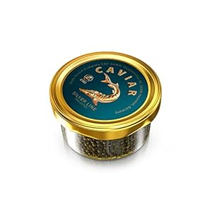 Schwarzer Störkaviar 50 g Silver Line, Malossol Fischkaviar, Schwarzer Kaviar, Sibirische Stör Beluga