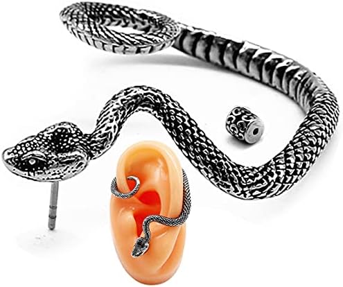 Snake Earrings, Punk Retro Cobra Earrings (Unisex), Exquisite and Cool Spiral Wound Snake-Shaped Cartilage Earrings Suitable for Party Accessories