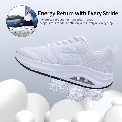 PERSOUL Women's Wide Toe Box Walking Shoes with Arch Support for Plantar Fasciitis Comfort Tennis Wide Width Athletic Footwear US 6-113