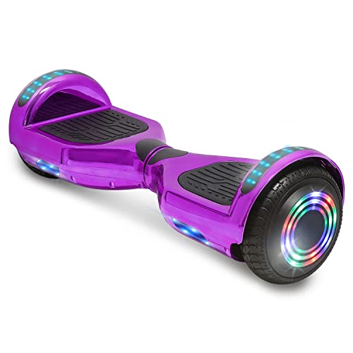 Tps Power Sports Electric Hoverboard Self Balancing Scooter For Kids And Adults Hover Board With 6.5" Wheels Built-In Speaker Bright Led Lights Ul2272 Certified (Chrome Purple) #TOP30