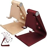 2 Packs Multi-Angle Adjustable Cell Phone Stand, SourceTon Portable Adjustable Desk Stand Mount for iPhone 7 6 6s 7 plus,Android Smartphones, Tablet, Color in Red and Gold