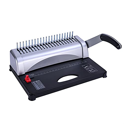 Encuadernadora profesional Máquina de unión multifuncional, máquina de encuadernación de metal, aglutinante de peine de 21hole, capacidad de encuadernación de 450 hojas para A3, A4 para oficina en cas